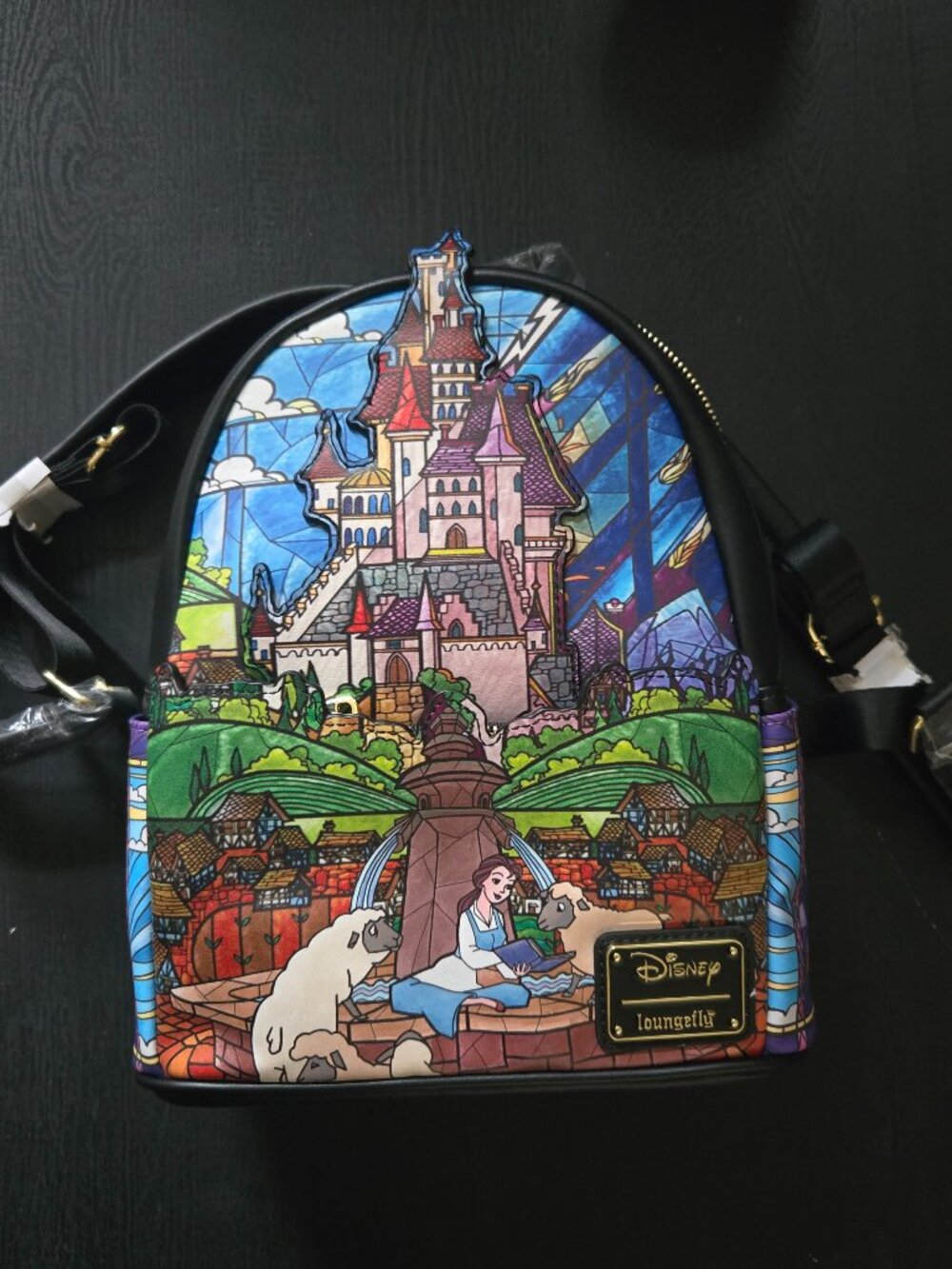 NWT Authentic Disney Loungefly Beauty Beast Stained Glass BackPack / Bag / Purse